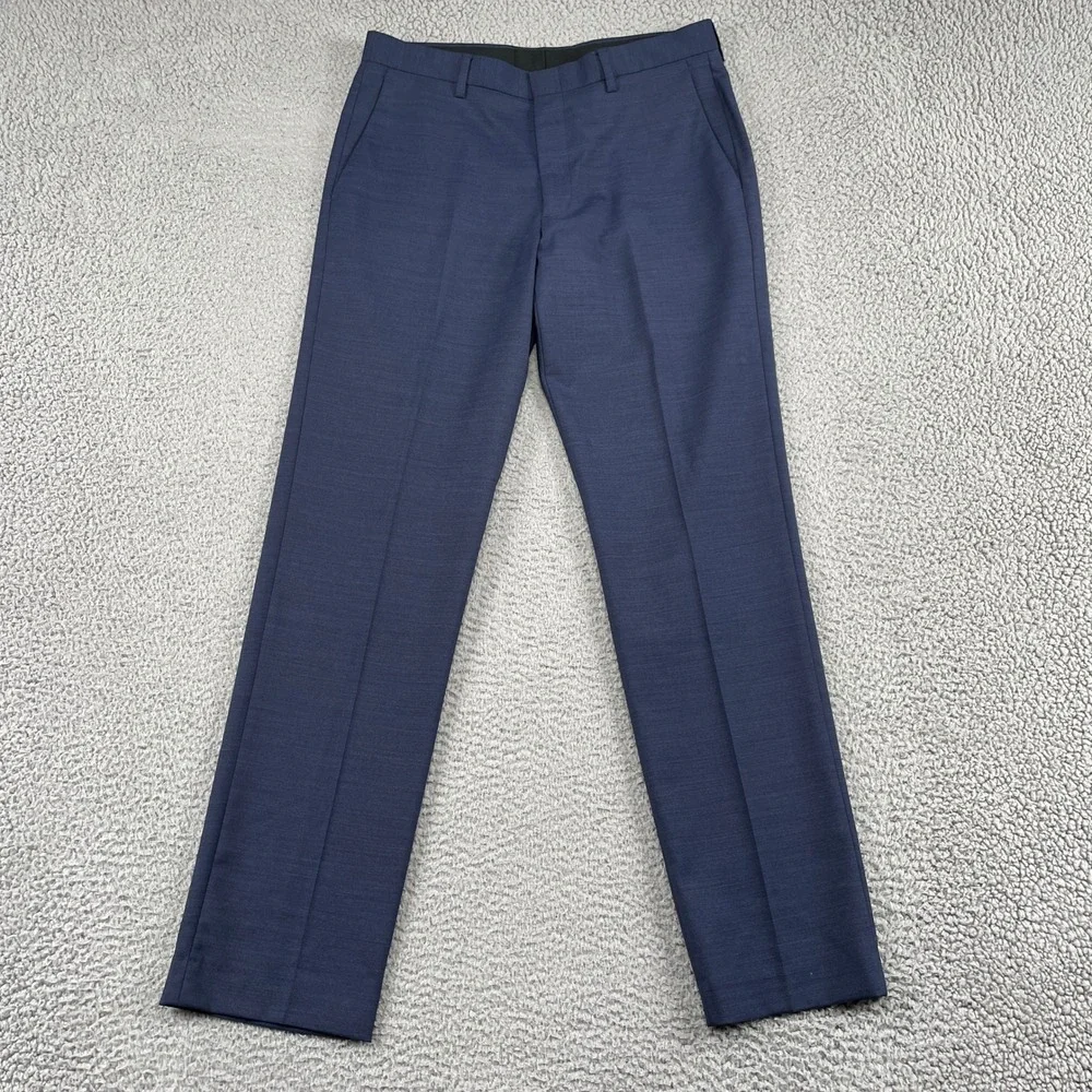 J.Crew Dress Pants Mens 31x32 Blue Ludlow Classic Four Season Wool Trousers